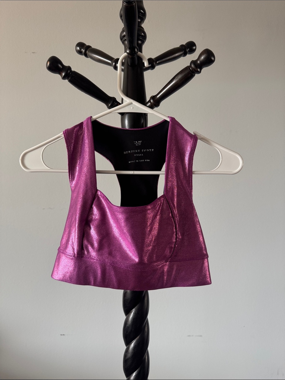 Heroine Sport Metallic Magenta Crop Sports Bra